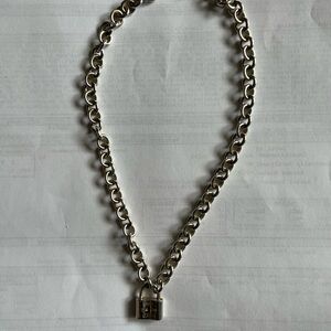 16.75" Tiffany & Co 1837
Padlock Lock Pendant Thick Necklace Silver